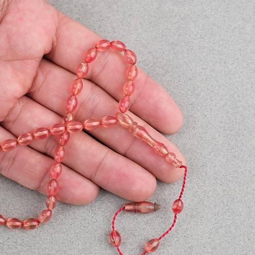 S�kma Kehribar Beyzi Kesim Sistemli Bilek Boy 5x8mm Tesbih