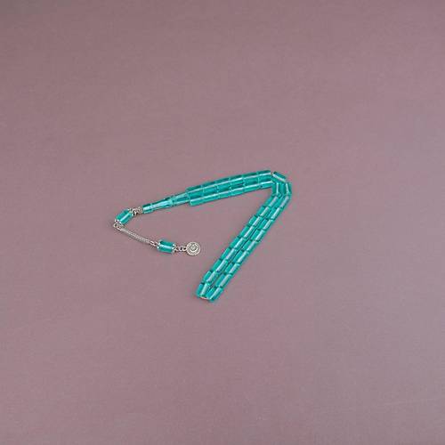 U�ak Cam� Kesme Kesim 7x10mm Alpaka P�sk�ll� Tesbih Su Ye�ili