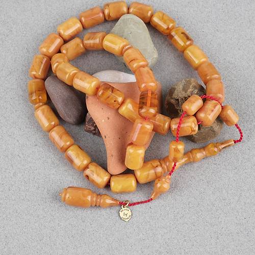 Kadim Katalin Eski Obje Usta ��i �mzal� Kaps�l Kesim 9x13mm Tesbih