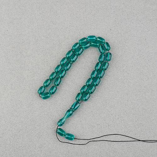 S�kma Kehribar Kaps�l Kesim 7x11mm Tesbih P�sk�ls�z Ye�il