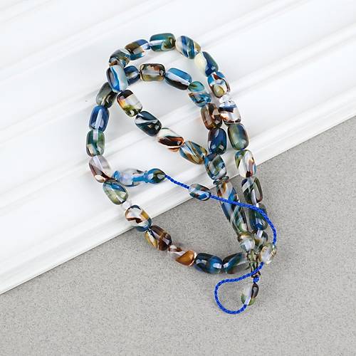 Arizona Katalin Sistemli Kaps�l Kesim 8x12mm Tesbih - Mavi Siyah