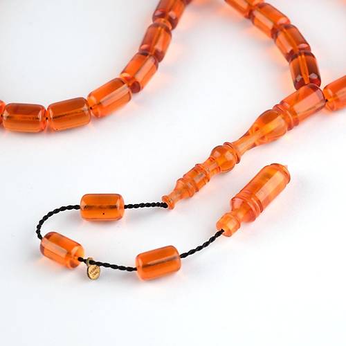 Katalin Usta i mzal Kapsl Kesim 7x11mm Tesbih - Turuncu