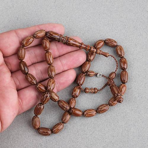 Vah�i Palmiye A�ac� Badem Kesim 7.5x13mm Tesbih