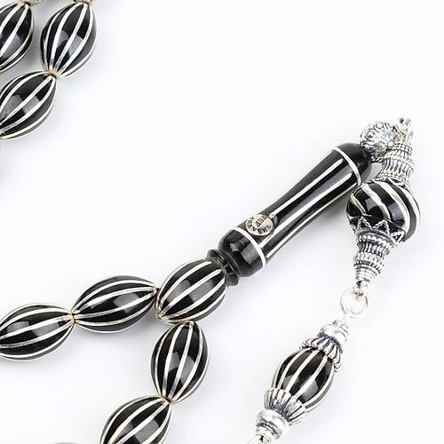 Erzurum Oltu 925Ayar Gm Pskl 12 Yarma Karpuz Dilim Beyzi Kesim 7.5x12mm Tesbih