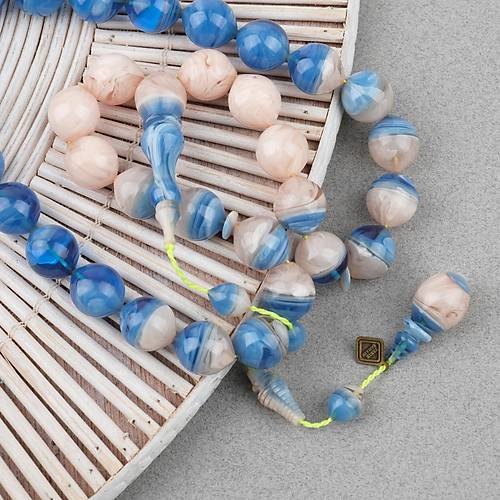 S�kma Kehribar Usta ��i �mzal� �algami Kesim 13x15mm Tesbih