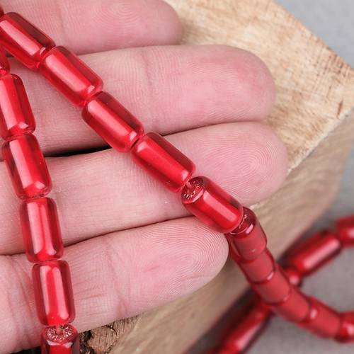 Ate� Kehribar Kaps�l Kesim 7x12mm- �effaf Bordo P�sk�ls�z