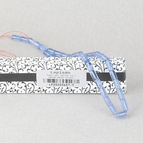 U�ak Cam� Kesme Kesim 6x10mm Tesbih P�sk�ls�z �effaf Mavi
