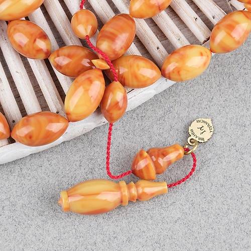 Katalin Bel�ika Dinlenmi� �ubuk Usta ��i �mzal� Yumurta Kesim 8x14mm Tesbih