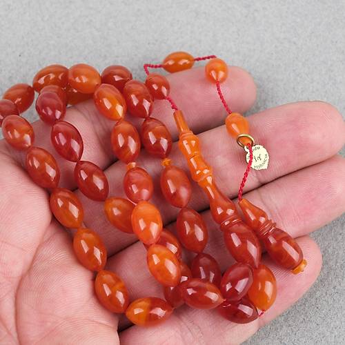 Kadim Katalin Eski amdan Obje Beyzi Kesim 7x12mm Tesbih