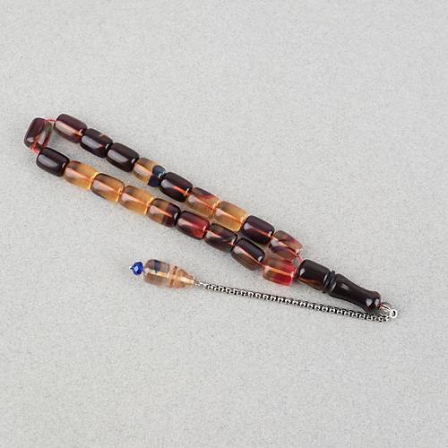 S�kma Kehribar P�sk�ll� Efe Boy Kaps�l Kesim 10x13mm Tesbih -Alacal�