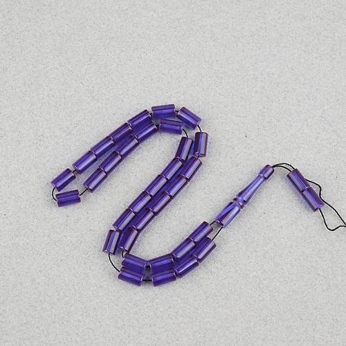 S�kma Kehribar Kesme Kesim 6x10mm Tesbih P�sk�ls�z Koyu Mavi