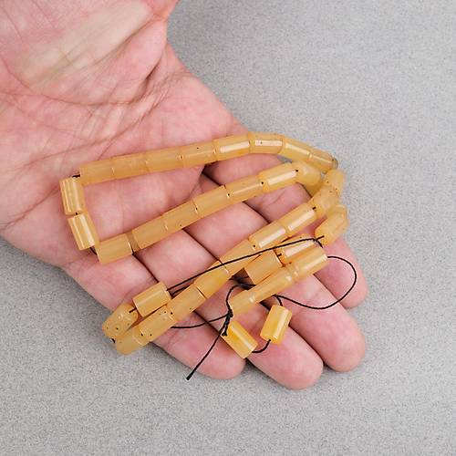 Ate� Kehribar Kesme Kesim 7x11mm Tesbih -Bal Sar�s�