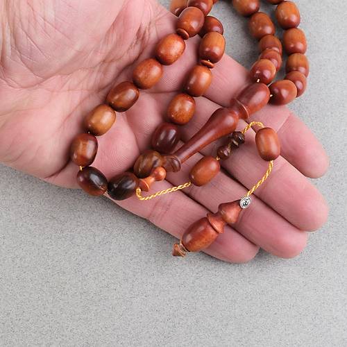 Gergedan A�ac� Usta ��i �mzal� Yumurta Kesim 10x13mm Tesbih