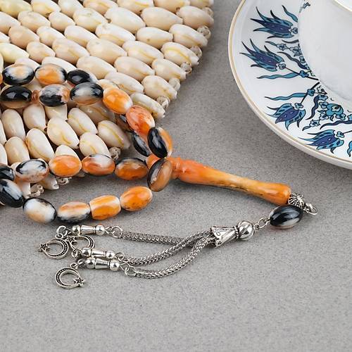 Galalit Alpaka P�sk�ll� Beyzi Kesim 8x12mm Tesbih