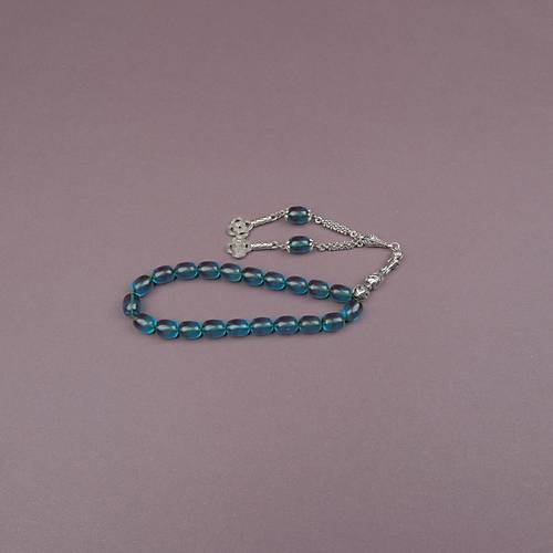 Ate� Kehribar Kaps�l Kesim Maskot 9x12mm Tesbih- Ye�il