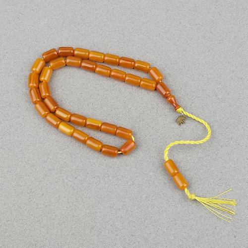 Omari S�kma Kehribar Yumu�ak Kesme Kesim Oturtma �mameli Sistemli 7x11mm Tesbih