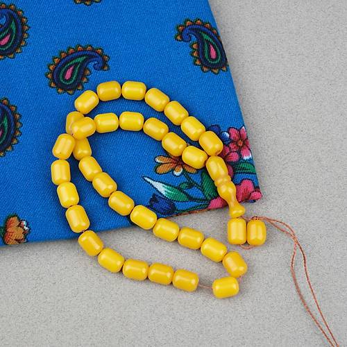 Katalin �ubuk Kaps�l Kesim 9x12.5mm Tesbih - Hardal Sar� P�sk�ls�z