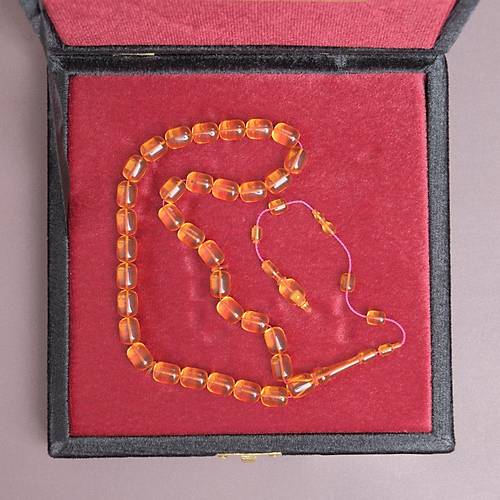 �brahim Atasever Usta ��i �mzal� Alman Katalin Kaps�l Kesim 9x12mm Tesbih - �effaf Sar�
