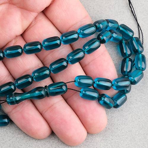 Ate� Kehribar Kaps�l Kesim 7x11mm Tesbih P�sk�ls�z Z�mr�t Ye�ili