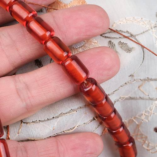 Ate� Kehribar Kaps�l Kesim 9x12mm - �effaf Karamel P�sk�ls�z