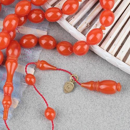 Kadim Katalin Eski amdan Obje Beyzi Kesim 8x10.5mm Tesbih