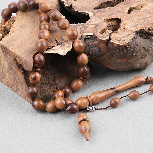 Thuya Burl A�ac� Do�al Kekik Kokulu Usta ��i �mzal� Beyzi Kesim 10x13mm Tesbih