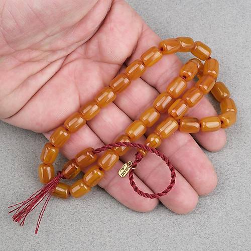 Omari S�kma Kehribar Kaps�l Kesim Oturtma �mameli Sistemli 8x10mm Tesbih