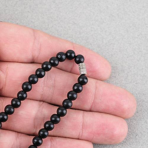 Kuka 5mm K�re Kolye 52cm/26cm - Siyah