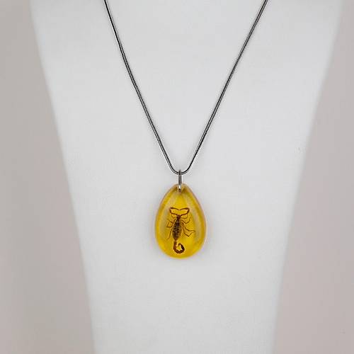 Akrep Fosilli G�m�� Zincirli Kolye