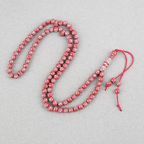 Hac Umre Hediyelik Ta�l� 99luk 7mm Tesbih - K�rm�z�