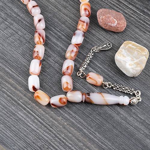 Arizona Katalin Alpaka P�sk�l Kaps�l Kesim 8x12mm Tesbih- Kahverengi