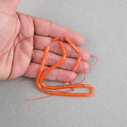 U�ak Cam� Kesme Kesim 4x8mm Tesbih - Turuncu