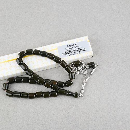 Katalin �ubuk Alpaka P�sk�ll� Kaps�l Kesim 9x11mm Tesbih -Haki