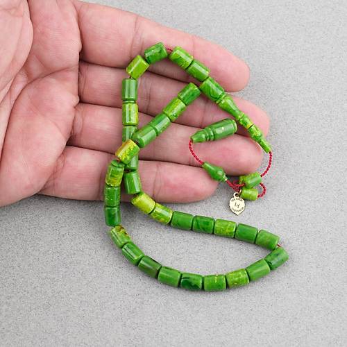 Kadim Katalin Eski Obje Usta ��i �mzal� Bilek Boy Kaps�l Kesim 6x8mm Tesbih