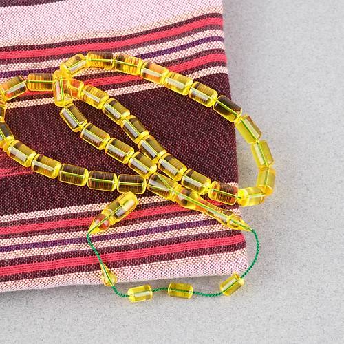 Osmanl� Ate� Kehribar Eski Heykel Obje Kesme Kesim 8x11mm Tesbih