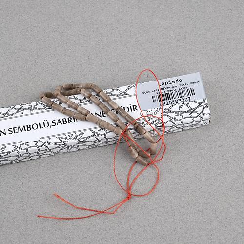 U�ak Cam� Kesme Kesim 4x8mm Tesbih - S�tl� Kahve
