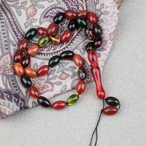 S�kma Kehribar Beyzi Kesim 7x11mm Tesbih- Bonibon