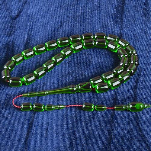 Katalin �ubuk Kaps�l Kesim 8.5x11.5mm Tesbih - �effaf Ye�il- �brahim Atasever Usta ��i