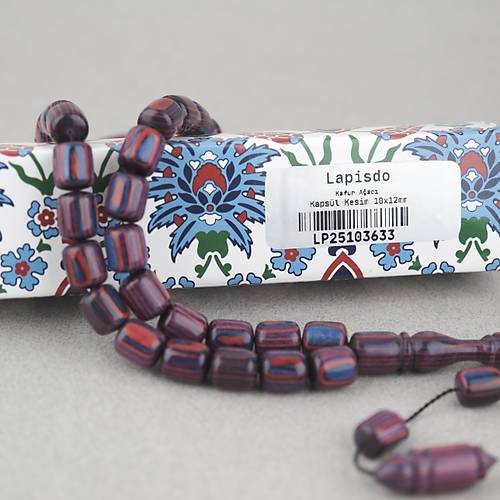 Kafur A�ac� Kaps�l Kesim 10x12mm Tesbih Bordo Mavi Vedat �nal Usta ��i �mzal�