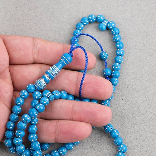 Hac Umre Hediyelik Tal 99luk 7mm Tesbih - Mavi
