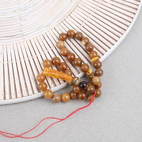 Damla Kehribar Bilek Boy K�re Kesim 8.5mm Tesbih