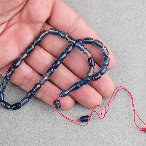 S�kma Kehribar Kaps�l Kesim Bilek Boy 5x8mm Tesbih P�sk�ls�z Mavi