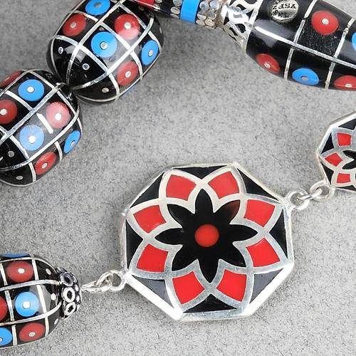 Erzurum Oltu 925Ayar Gm lemeli Nakka mame Gm Pskl Kapsl Kesim 13x15mm Tesbih