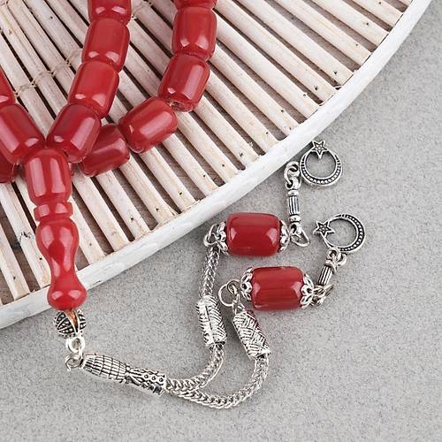 Katalin �ubuk Alpaka P�sk�ll� Kaps�l Kesim 9x10.5mm Tesbih -Nar �i�e�i