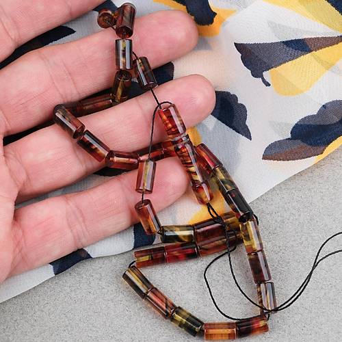 S�kma Kehribar Kesme Kesim 6x10mm Tesbih P�sk�ls�z