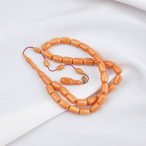 Katalin Dinlenmi� �ubuk Usta ��i �mzal� Kaps�l Kesim 8.5x12mm Tesbih -Sar�