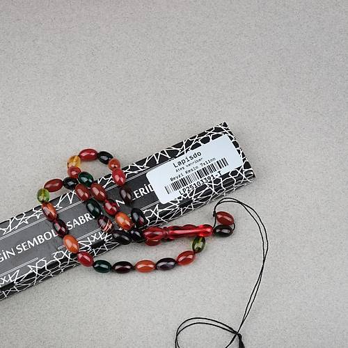 S�kma Kehribar Beyzi Kesim 7x11mm Tesbih- Bonibon