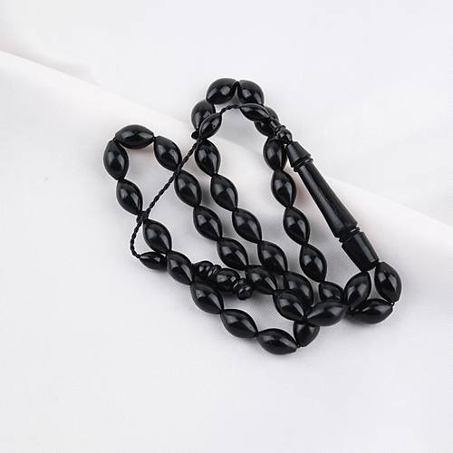 Kuka Siyah Arpa Kesim 8x13mm Tesbih