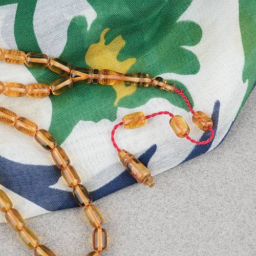 Ate� Kehribar Kaps�l Kesim Sistemli Bilek Boy 5x8mm Tesbih Sar�