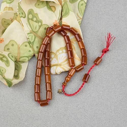 Omari S�kma Kehribar Yumu�ak Kesme Kesim Sistemli 7.5x10.5mm Tesbih